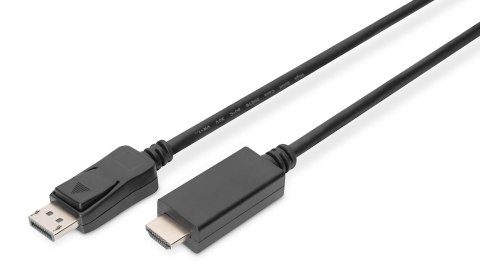 Kabel adapter DIGITUS DisplayPort 1.2 4K 60Hz UHD Typ DP/HDMI A M/M czarny 3m Kabel adapter DIGITUS DisplayPort 1.2 4K 60Hz UHD Typ DP/HDMI A M/M czarny 3m