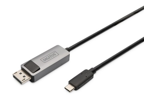 Kabel adapter DIGITUS PREMIUM 8K 30Hz USB Typ C/DisplayPort dwukierunkowy 1m Kabel adapter DIGITUS PREMIUM 8K 30Hz USB Typ C/DisplayPort dwukierunkowy 1m