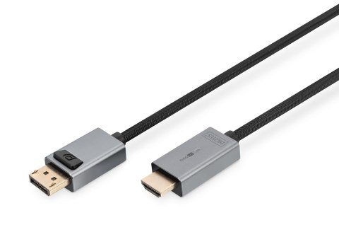Kabel adapter DIGITUS PREMIUM DisplayPort - HDMI 4K 30Hz DP/HDMI M/M 3m Kabel adapter DIGITUS PREMIUM DisplayPort - HDMI 4K 30Hz DP/HDMI M/M 3m