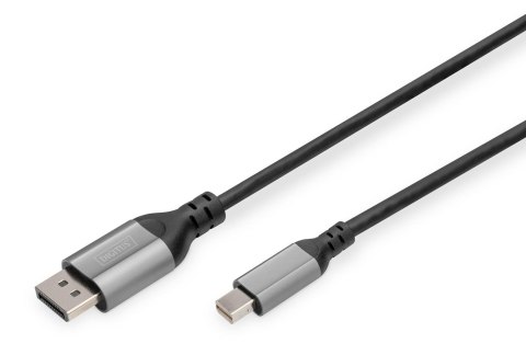 Kabel adapter DIGITUS PREMIUM miniDisplayPort - DisplayPort 8K 60Hz miniDP/DP M/M 1m Kabel adapter DIGITUS PREMIUM miniDisplayPort - DisplayPort 8K 60Hz miniDP/DP M/M 1m