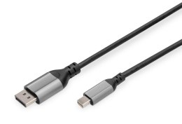 Kabel adapter DIGITUS PREMIUM miniDisplayPort - DisplayPort 8K 60Hz miniDP/DP M/M 2m