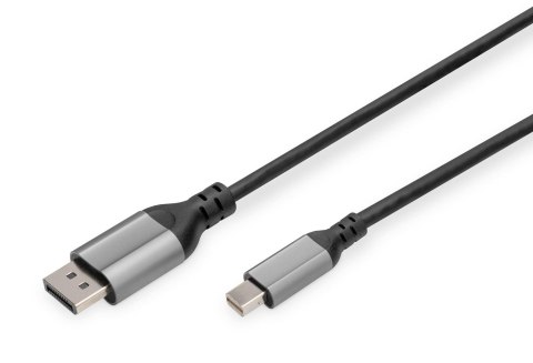 Kabel adapter DIGITUS PREMIUM miniDisplayPort - DisplayPort 8K 60Hz miniDP/DP M/M 2m Kabel adapter DIGITUS PREMIUM miniDisplayPort - DisplayPort 8K 60Hz miniDP/DP M/M 2m