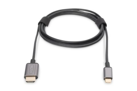 Kabel adapter DIGITUS USB Typ C 3.1 na HDMI 4K 30Hz metalowa obudowa HQ czarny 1,8m Kabel adapter DIGITUS USB Typ C 3.1 na HDMI 4K 30Hz metalowa obudowa HQ czarny 1,8m