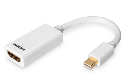 Kabel adapter DIGITUS mini Displayport 1080p 60Hz FHD Typ mini DP/ HDMI M/Ż biały 0,15m Kabel adapter DIGITUS mini Displayport 1080p 60Hz FHD Typ mini DP/ HDMI M/Ż biały 0,15m