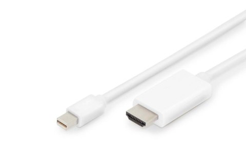 Kabel adapter DIGITUS miniDisplayPort 1.2 4K 60Hz UHD Typ miniDP/HDMI A M/M biały 2m Kabel adapter DIGITUS miniDisplayPort 1.2 4K 60Hz UHD Typ miniDP/HDMI A M/M biały 2m