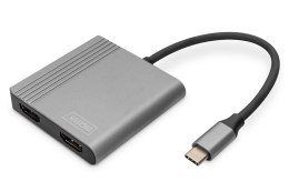 Kabel adapter graficzny DIGITUS USB Typ C na 2x HDMI 4K 60Hz UHD 0,2m