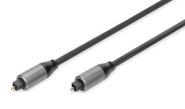 Kabel audio DIGITUS PREMIUM optyczny Toslink 2.2mm/Toslink 2.2mm M/M nylon aluminium 1m