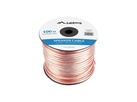 Kabel głośnikowy Lanberg 2x2.5mm2 100m przezroczysty Kabel głośnikowy Lanberg 2x2.5mm2 100m przezroczysty