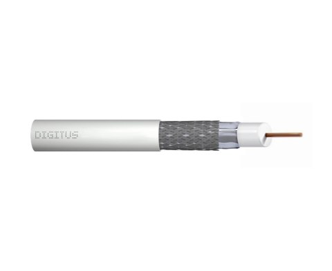 Kabel koncentryczny DIGITUS RG-6, 75 Ohm, ekran (folia + oplot 77%), Eca, PVC, 500m, biały, szpula Kabel koncentryczny DIGITUS RG-6, 75 Ohm, ekran (folia + oplot 77%), Eca, PVC, 500m, biały, szpula