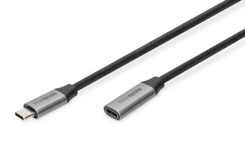 Kabel przedłużający USB 3.0 DIGITUS PREMIUM 60W/5Gbps Typ USB C/USB C Ż/M czarny 0,5m Kabel przedłużający USB 3.0 DIGITUS PREMIUM 60W/5Gbps Typ USB C/USB C Ż/M czarny 0,5m