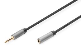 Kabel przedłużający audio DIGITUS PREMIUM MiniJack Stereo Typ 3.5mm/3.5mm Ż/M nylon 1,8m