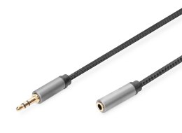 Kabel przedłużający audio DIGITUS PREMIUM MiniJack Stereo Typ 3.5mm/3.5mm Ż/M nylon 1m