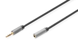 Kabel przedłużający audio DIGITUS PREMIUM MiniJack Stereo Typ 3.5mm/3.5mm Ż/M nylon 3m