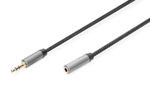 Kabel przedłużający audio DIGITUS PREMIUM MiniJack Stereo Typ 3.5mm/3.5mm Ż/M nylon 3m Kabel przedłużający audio DIGITUS PREMIUM MiniJack Stereo Typ 3.5mm/3.5mm Ż/M nylon 3m