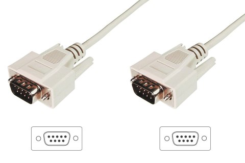 Kabel szeregowy DIGITUS 9pin /M - 9pin /M 3m biały Kabel szeregowy DIGITUS 9pin /M - 9pin /M 3m biały