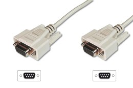 Kabel szeregowy DIGITUS 9pin /Ż - 9pin /Ż 3m beżowy