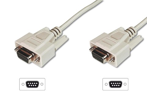 Kabel szeregowy DIGITUS 9pin /Ż - 9pin /Ż 3m beżowy Kabel szeregowy DIGITUS 9pin /Ż - 9pin /Ż 3m beżowy