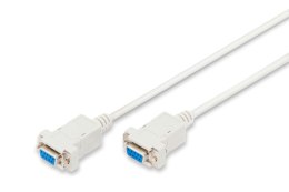 Kabel szeregowy DIGITUS 9pin /Ż - 9pin /Ż null-modem 3m biały