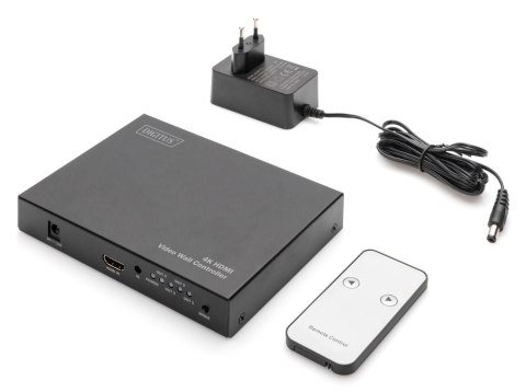 Kontroler DIGITUS ściany wideo (video wall controller) HDMI 4K 60Hz 2x2 18 Gbps z pilotem
