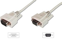 Przedłużacz DSUB9 DIGITUS AK-610203-020-E M/Ż 1:1 2m beżowy