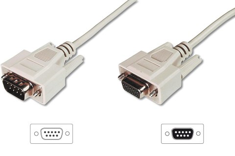 Przedłużacz DSUB9 DIGITUS AK-610203-020-E M/Ż 1:1 2m beżowy Przedłużacz DSUB9 DIGITUS AK-610203-020-E M/Ż 1:1 2m beżowy