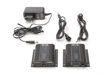 Przedłużacz/Extender DIGITUS HDMI do 50m Cat.6/7 UTP, 1080p 60Hz FHD, HDCP 1.2, IR, audio(zestaw) Przedłużacz/Extender DIGITUS HDMI do 50m Cat.6/7 UTP, 1080p 60Hz FHD, HDCP 1.2, IR, audio(zestaw)
