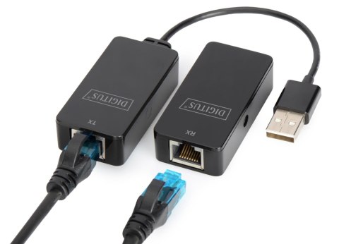 Przedłużacz/Extender DIGITUS USB 2.0 po skrętce Cat.5e/6 UTP, do 50m Przedłużacz/Extender DIGITUS USB 2.0 po skrętce Cat.5e/6 UTP, do 50m