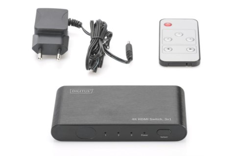 Przełącznik/Switch DIGITUS DS-45316 HDMI 3-portowy 4K 60Hz UHD 3D HDR HDCP 2.2 audio Przełącznik/Switch DIGITUS DS-45316 HDMI 3-portowy 4K 60Hz UHD 3D HDR HDCP 2.2 audio