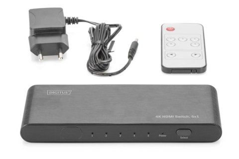 Przełącznik/Switch DIGITUS DS-45317 HDMI 5-portowy 4K 60Hz UHD 3D HDR HDCP 2.2 audio Przełącznik/Switch DIGITUS DS-45317 HDMI 5-portowy 4K 60Hz UHD 3D HDR HDCP 2.2 audio