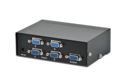 Przełącznik/Switch VGA DIGITUS 4-portowy, 250MHz 1920x1080p FHD Przełącznik/Switch VGA DIGITUS 4-portowy, 250MHz 1920x1080p FHD