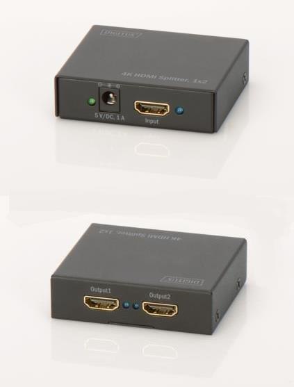 Splitter HDMI DIGITUS DS-46304 2-portowy, 4096x2160p 4K UHD 3D, HDCP1.3 Splitter HDMI DIGITUS DS-46304 2-portowy, 4096x2160p 4K UHD 3D, HDCP1.3