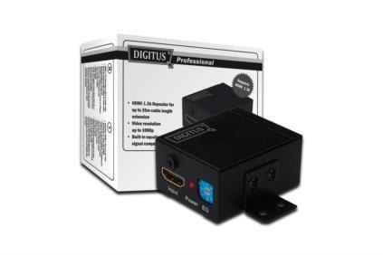 Wzmacniacz sygnału/Repeater HDMI DIGITUS DS-55901 do 35m, 1920x1080p FHD 3D, HDCP Wzmacniacz sygnału/Repeater HDMI DIGITUS DS-55901 do 35m, 1920x1080p FHD 3D, HDCP