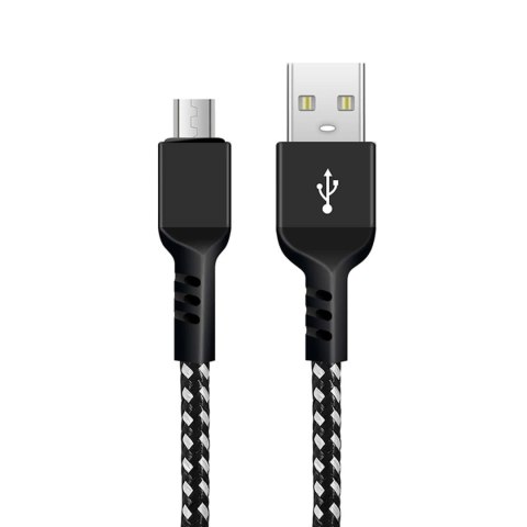 Kabel USB 2.0 Maclean MCE483 USB A - micro USB B Fast Charge 5V/2,4A Czarno-biały 2m Kabel USB 2.0 Maclean MCE483 USB A - micro USB B Fast Charge 5V/2,4A Czarno-biały 2m
