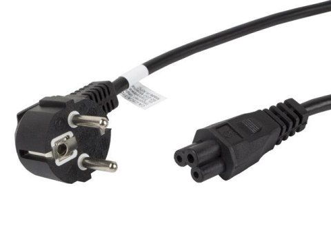Kabel zasilający Lanberg CEE 7/7 -> IEC 320 C5 notebook (miki) 1,8m VDE czarny Kabel zasilający Lanberg CEE 7/7 -> IEC 320 C5 notebook (miki) 1,8m VDE czarny