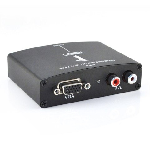 Konwerter VGA oraz Audio na HDMI LINDY czarny Konwerter VGA oraz Audio na HDMI LINDY czarny
