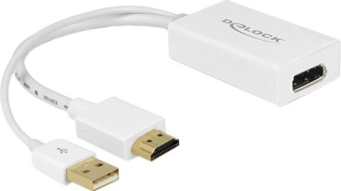 Adapter DELOCK HDMI-A + USB-A - DisplayPort HDMI-A (wtyk)+ SB-A (wtyk) - DisplayPort (gniazdo) 62496 Adapter DELOCK HDMI-A + USB-A - DisplayPort HDMI-A (wtyk)+ SB-A (wtyk) - DisplayPort (gniazdo) 62496