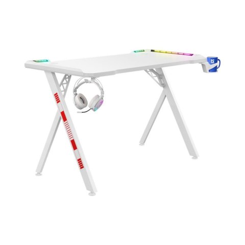 Biurko gamingowe Defender INFINITY białe RGB dla gracza Biurko gamingowe Defender INFINITY białe RGB dla gracza