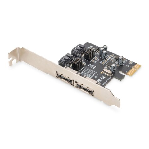 Karta rozszerzeń/Kontroler DIGITUS SATA III PCI Express 2x SATA 2x eSATA Low Profile Chipset: ASM106X Karta rozszerzeń/Kontroler DIGITUS SATA III PCI Express 2x SATA 2x eSATA Low Profile Chipset: ASM106X