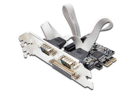 Kontroler COM+LPT DIGITUS PCIe, 2x RS-232/COM, 1x Parallel/LPT, Low Profile, Chipset AX99100 Kontroler COM+LPT DIGITUS PCIe, 2x RS-232/COM, 1x Parallel/LPT, Low Profile, Chipset AX99100
