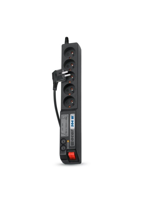 Listwa przeciwprzepięciowa Acar 504W 3,0m czarna Listwa przeciwprzepięciowa Acar 504W 3,0m czarna