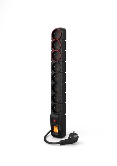 Listwa przeciwprzepięciowa Acar S8 DUAL 1,5m czarna Listwa przeciwprzepięciowa Acar S8 DUAL 1,5m czarna