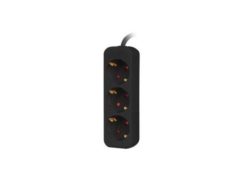 Listwa przedłużacz Lanberg 1,5m czarna 3x 230V Schuko, kabel wykonany z pełnej miedzi Listwa przedłużacz Lanberg 1,5m czarna 3x 230V Schuko, kabel wykonany z pełnej miedzi