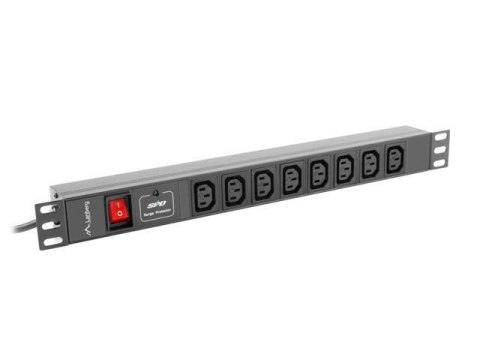 Listwa zasilająca Lanberg do RACK 1U 16A PDU 19" 8x IEC C13 2m czarna C20 Listwa zasilająca Lanberg do RACK 1U 16A PDU 19" 8x IEC C13 2m czarna C20