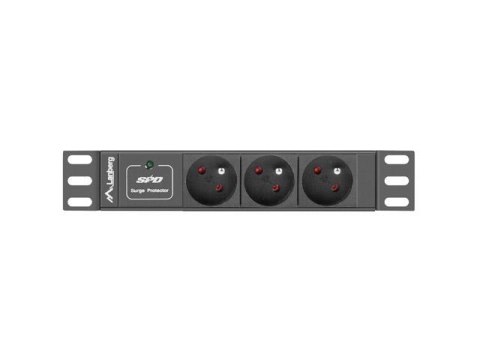 Listwa zasilająca Lanberg do szaf 10" 1U 16A PDU 3x PL 2m czarna Listwa zasilająca Lanberg do szaf 10" 1U 16A PDU 3x PL 2m czarna