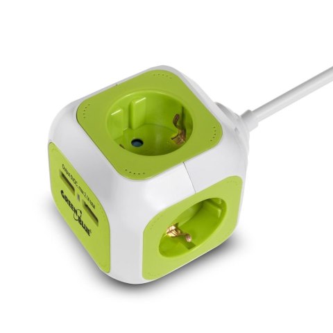 Listwa zasilająca przedłużacz GreenBlue GB118G MagicCube poczwórne gniazdo prądowe, 2 wejścia USB 1,4m wersja niemiecka Listwa zasilająca przedłużacz GreenBlue GB118G MagicCube poczwórne gniazdo prądowe, 2 wejścia USB 1,4m wersja niemiecka