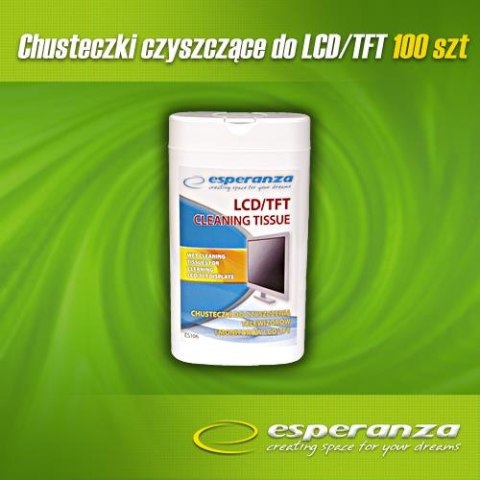 Chusteczki czyszczące Esperanza ES106 do monitorów i ekranów LCD/TFT Chusteczki czyszczące Esperanza ES106 do monitorów i ekranów LCD/TFT