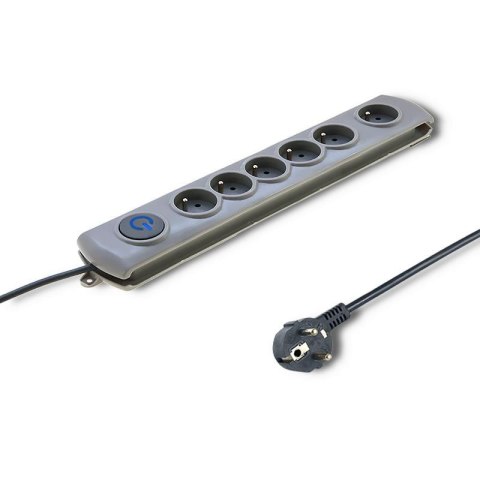 Listwa zasilająca antyprzepięciowa Qoltec Quick Switch | 6 gniazd | 1,8m | szara Listwa zasilająca antyprzepięciowa Qoltec Quick Switch | 6 gniazd | 1,8m | szara