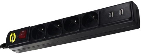 Listwa zasilająca przeciwprzepięciowa ORVALDI ORV-4PL 2x USB 2.0 Listwa zasilająca przeciwprzepięciowa ORVALDI ORV-4PL 2x USB 2.0