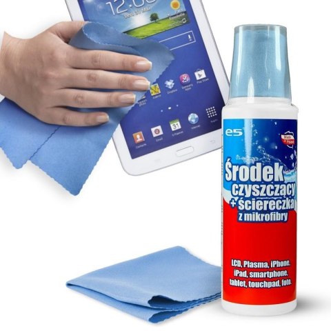 Zestaw do czyszczenia ekranów e5 LCD, PLASMA, SMARTPHONE, TABLET (płyn 250 ml + mikrofibra 20x20) Zestaw do czyszczenia ekranów e5 LCD, PLASMA, SMARTPHONE, TABLET (płyn 250 ml + mikrofibra 20x20)