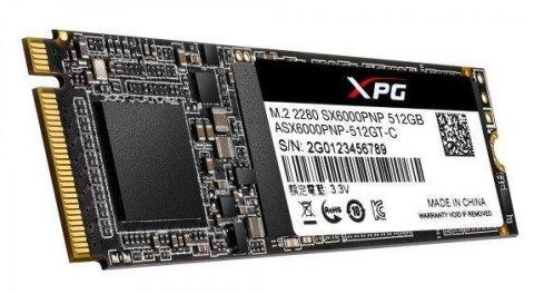 Dysk SSD ADATA XPG SX6000 PRO 512GB M.2 PCIe NVMe (2100/1400 MB/s) 2280, 3D TLC NAND Dysk SSD ADATA XPG SX6000 PRO 512GB M.2 PCIe NVMe (2100/1400 MB/s) 2280, 3D TLC NAND